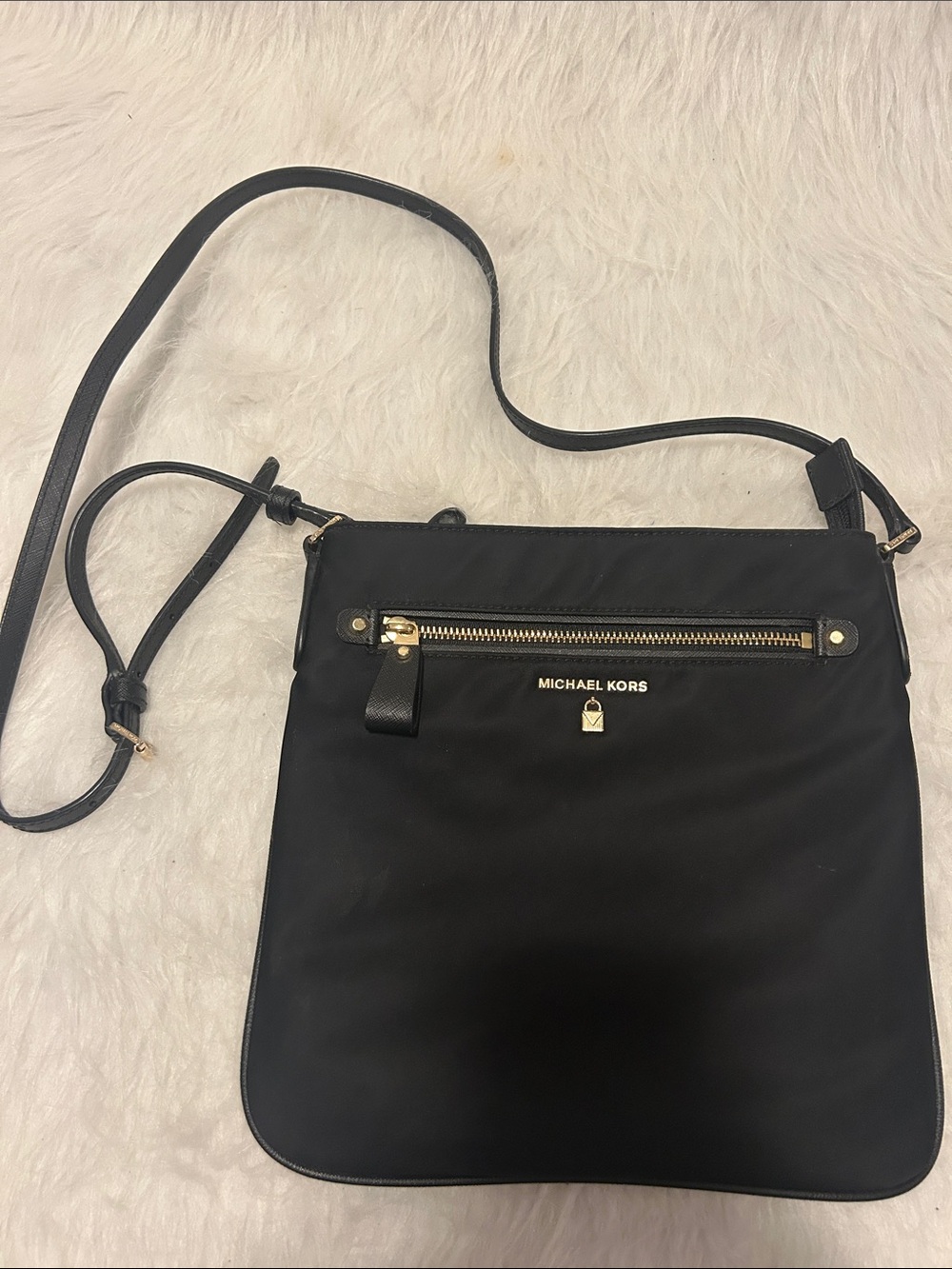 Michael Kors Black Crossbody with Gold Accents